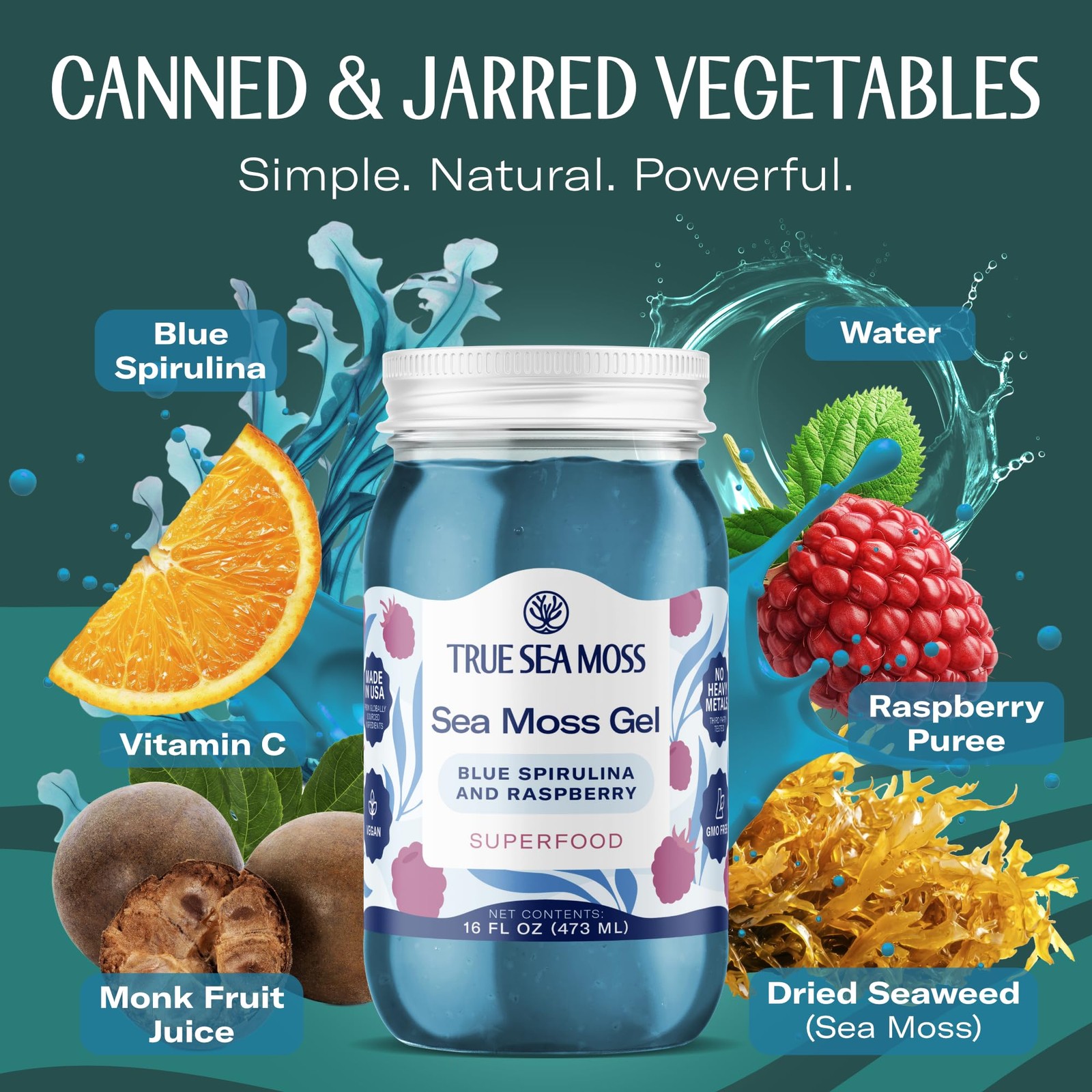 TrueSeaMoss Sea Moss Gel – Made in USA – Wildcrafted Seamoss, Fruits & Jarred…