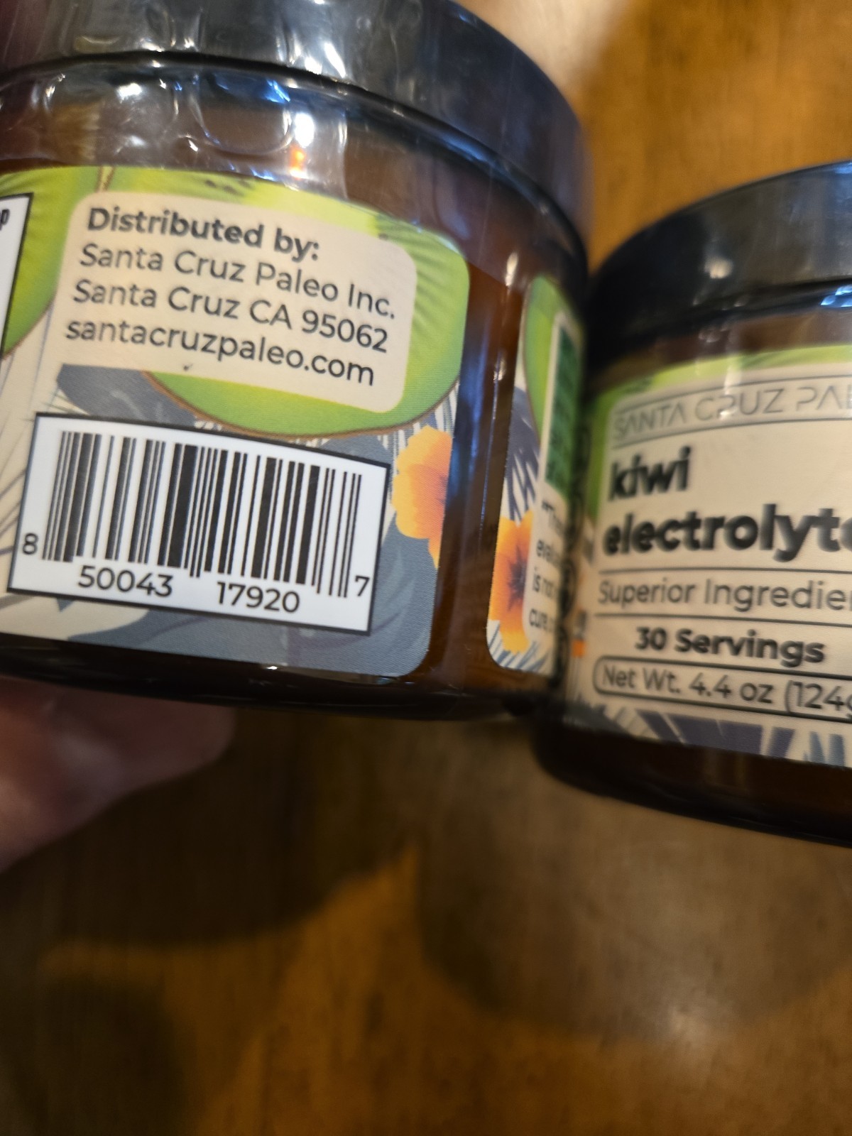 Santa Cruz Paleo Electrolyte Powder Kiwi Flavor 30 Servings Per Tub (3 Pack)