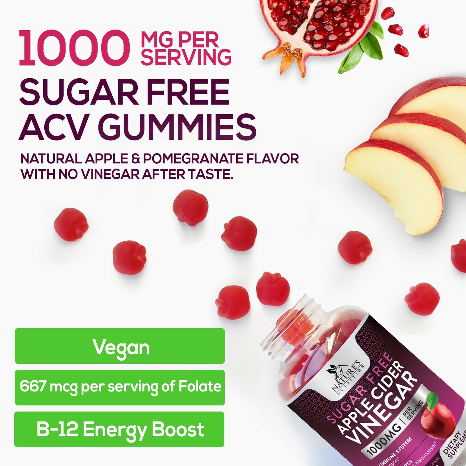 Apple Cider Vinegar Gummies for Weight Loss – Sugar Free – Max Strength ACV Gumm