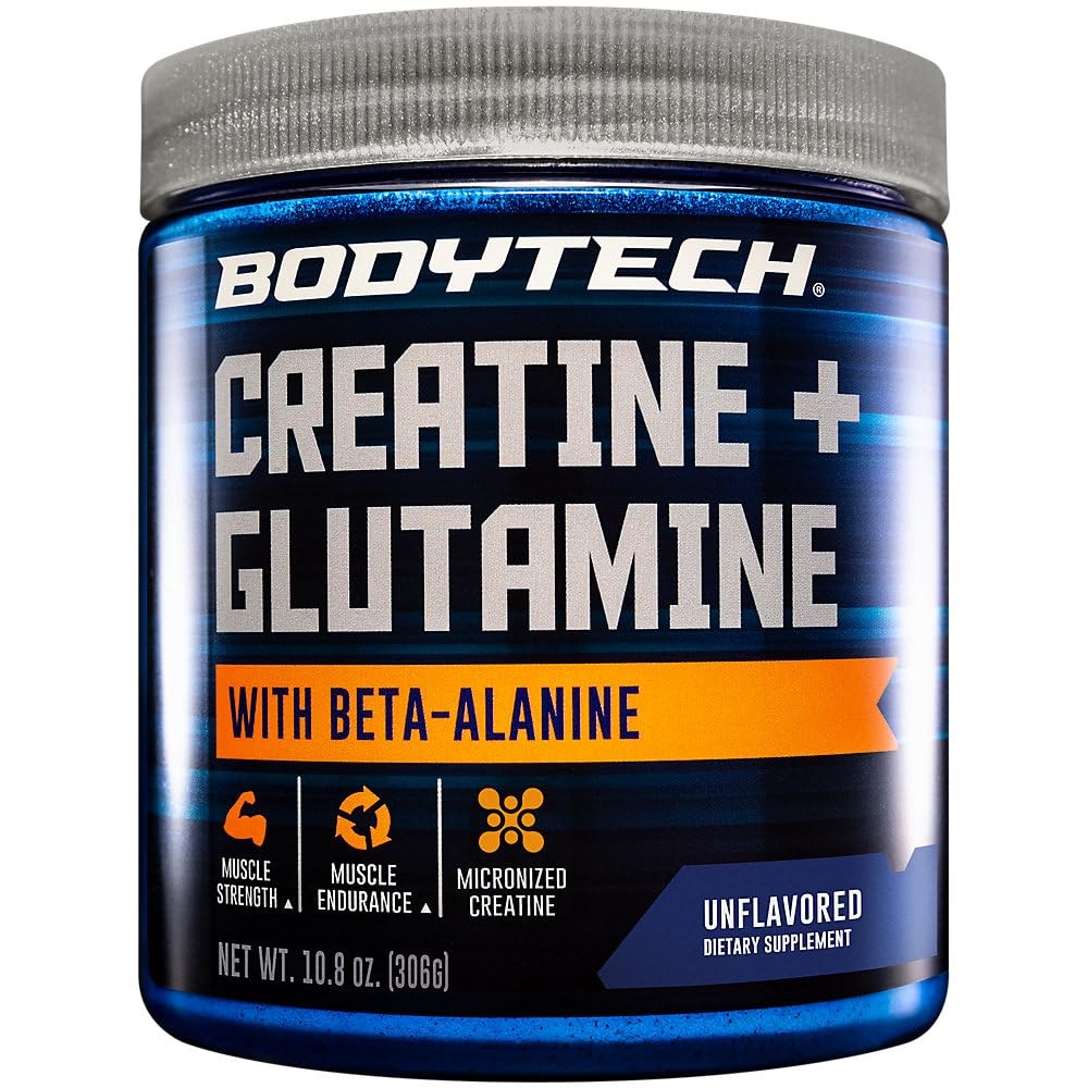 BODYTECH Creatine + Glutamine with Beta-Alanine – Advanced Performance Formula –