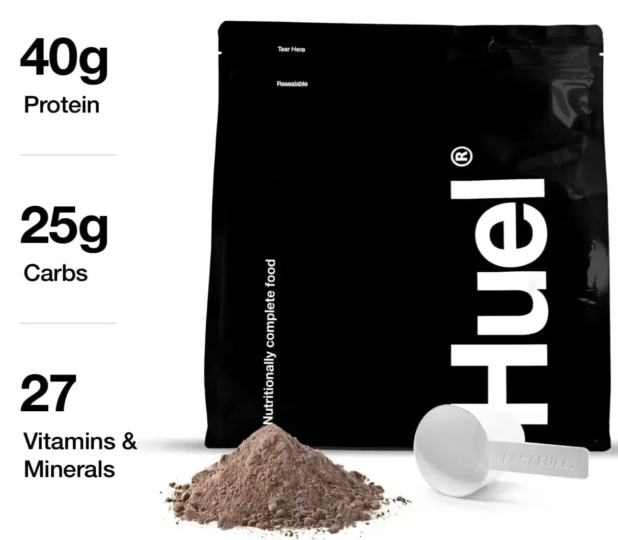 Huel Black Chocolate – 40g Vegan Protein, Complete Meal, 17 Servings (Exp 02/26)