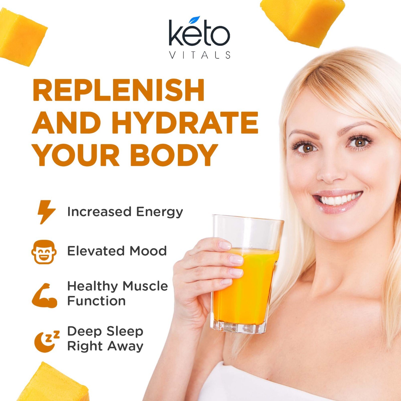Keto Vitals Electrolyte Powder Mango Energy Drink