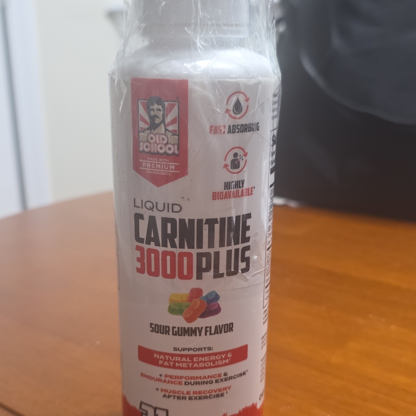 Old School Labs Carnitine 3000 Plus Liquid Amino Acid Energy, Sour Gummy