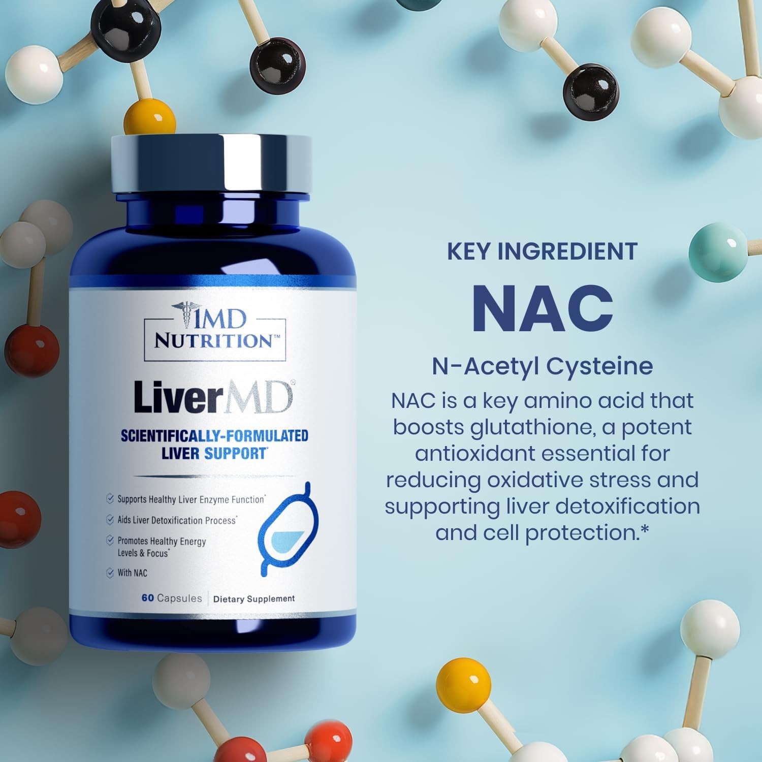 1MD Nutrition LiverMD – Liver Support Supplement | 60 Count (Pack of 1)
