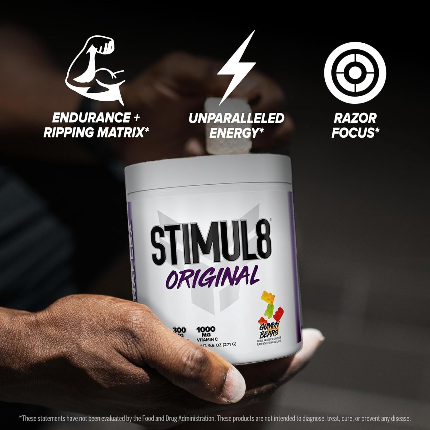 Finaflex Stimul8 Super Pre-Workout Gummy Bears 271 g / 9.6 oz Each (Pack of 3)