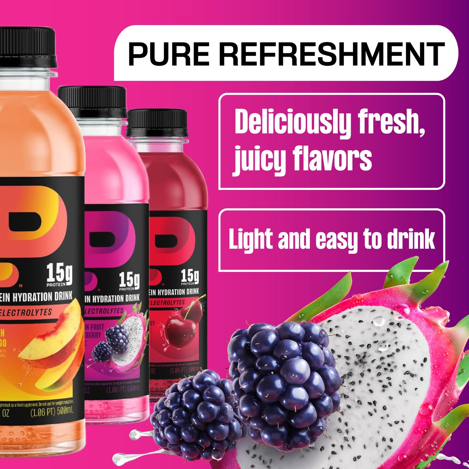 Protein2o Hydration Drink – 2-in-1 Liquid 16.9 Fl Oz (Pack of 12), Milky