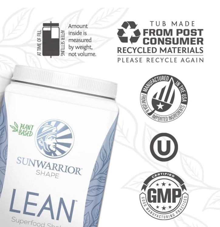 SUNWARRIOR SHAPE LEAN Superfood Shake Vanilla Plant Based Protein Nutrition NEW