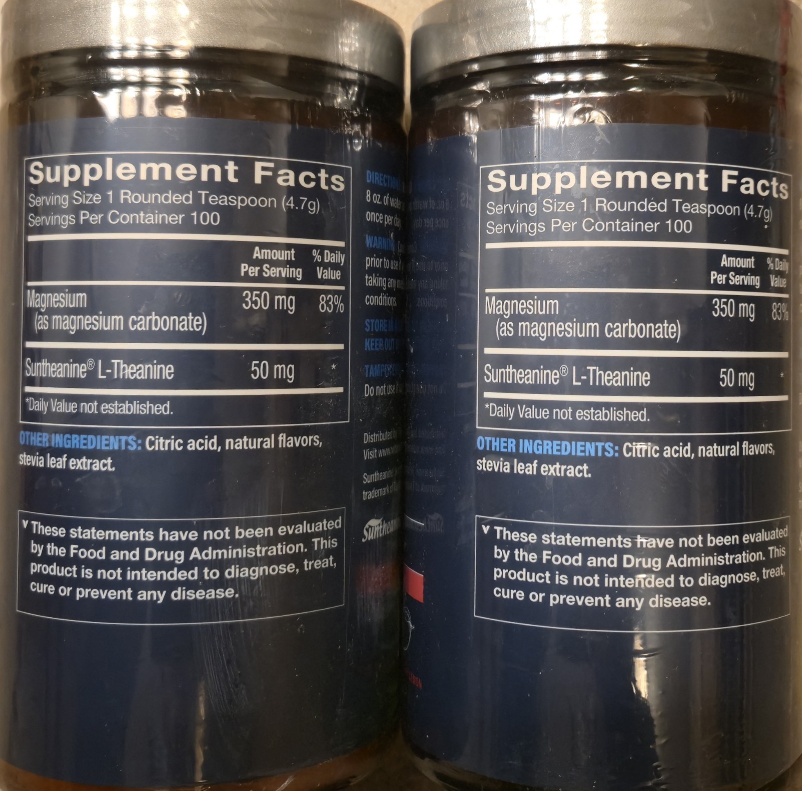 (2)Vthrive MAGNESIUM RELAX Powder 1.1 lb X 2 (200 Ser) Rasp Lemon BEST BY 05/26