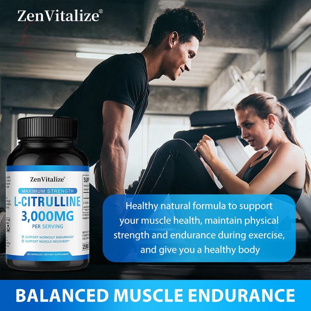L Citrulline 3000mg Supplements L Arginine Muscle Strength Endurance 120 Pills