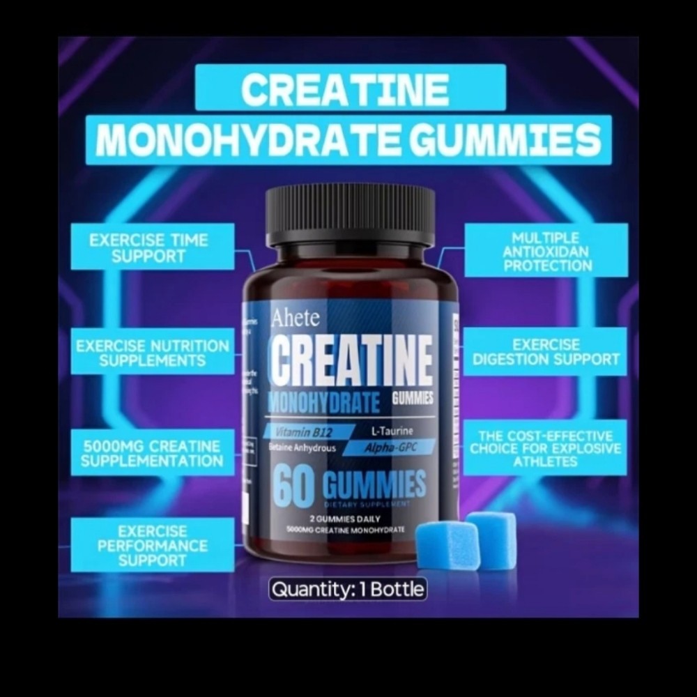 Creatine Monohydrate GUMMIES Blueberry 🫐 Flavor 2 Pack 2 Month Supply