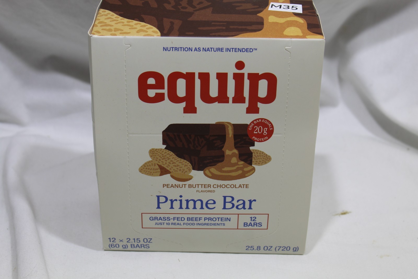 Equip Prime Protein Bars Peanut Butter Chocolate Grass-Fed Beef 12 Pack NEW