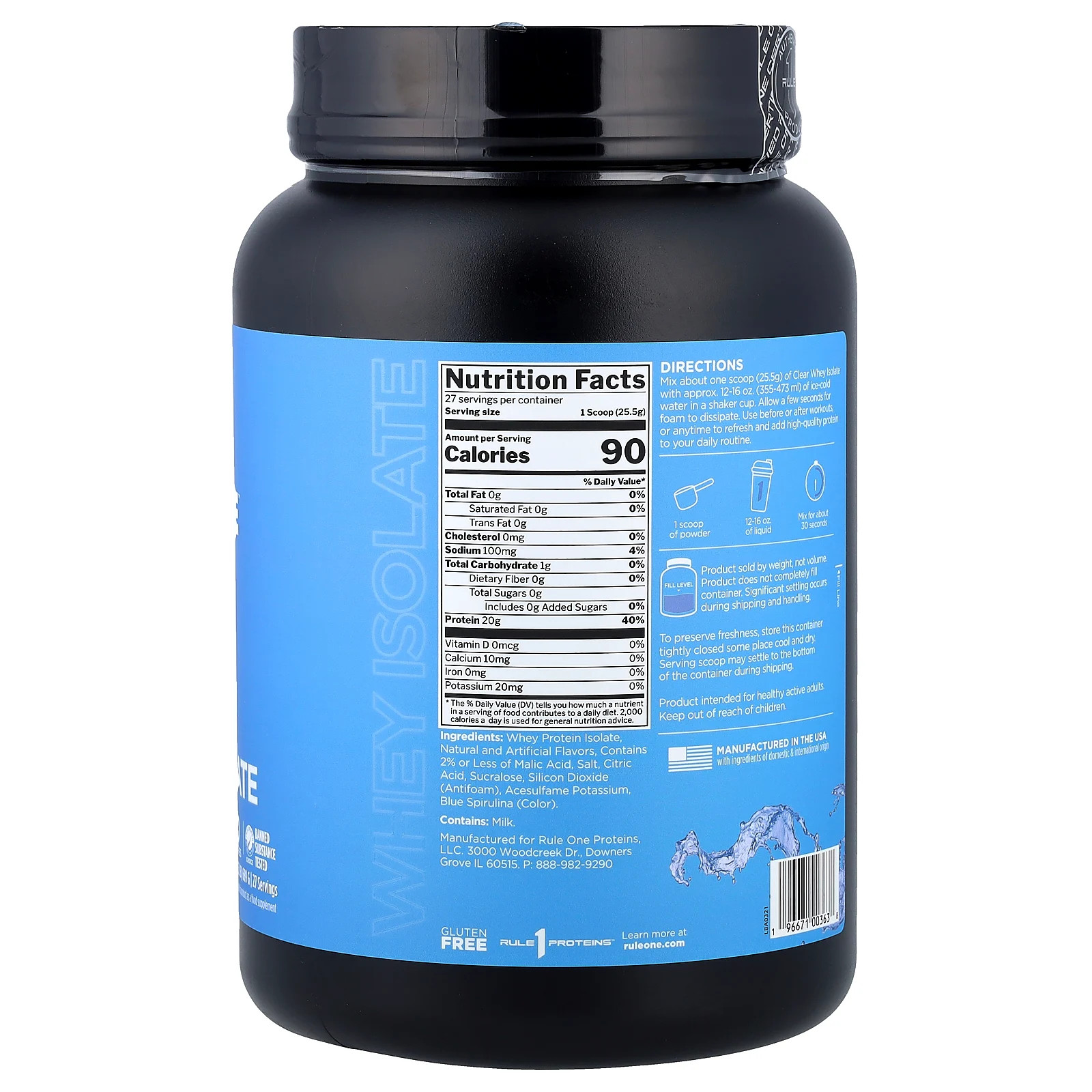 Clear Isolate™, Blue Raspberry, 1.52 lb (689 g)