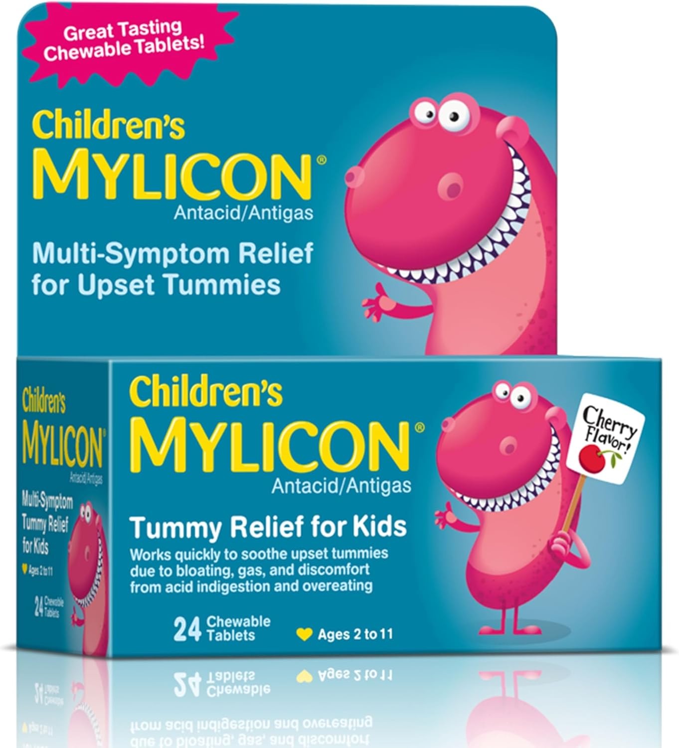 Kids Antiacid / Antigas Chewable Tablets for Upset Stomach & Bloating (21ct)
