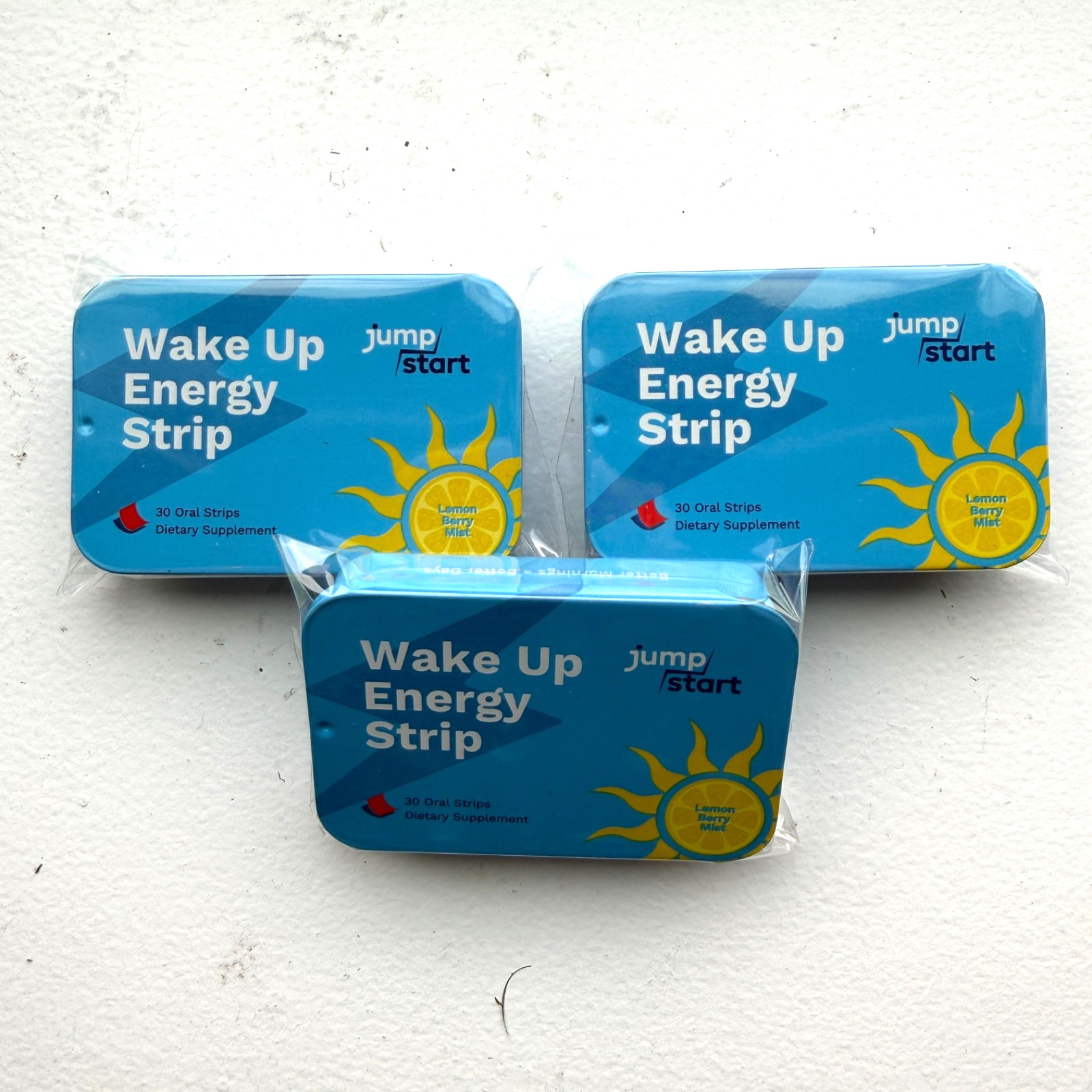90 Caffeine Energy Strips 80mg, Oral Dissolving, Sugar Free, L-Theanine, 3 packs