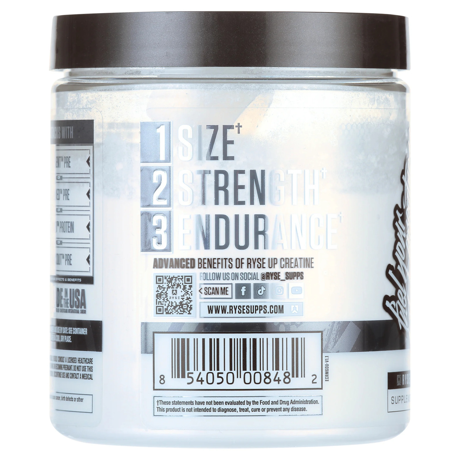 RYSE Creatine Monohydrate Unflavored Dietary Supplement for Muscle Growth 10.6 O