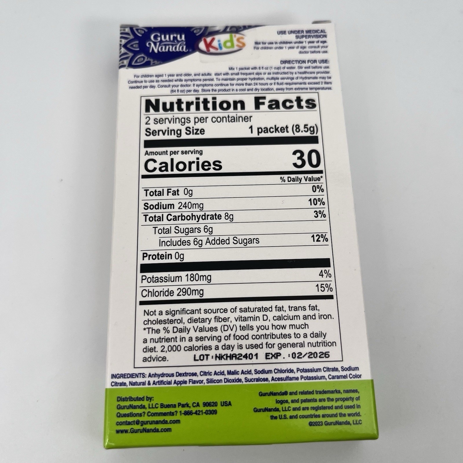 Guru Nanda Hydramate 3 boxes Kids Electrolyte Powder Apple Grape Strawberry NEW