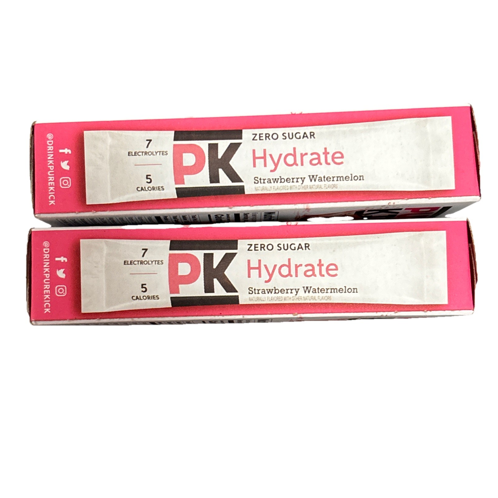 2 PACK Pure Kick Hydrate Strawberry Watermelon 6 Packets Zero Sugar Electrolytes