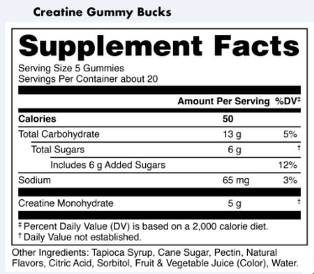 BUCKED UP CREATINE GUMMY BUCKS BLUE BLAST 17.6 OZ 04/2027