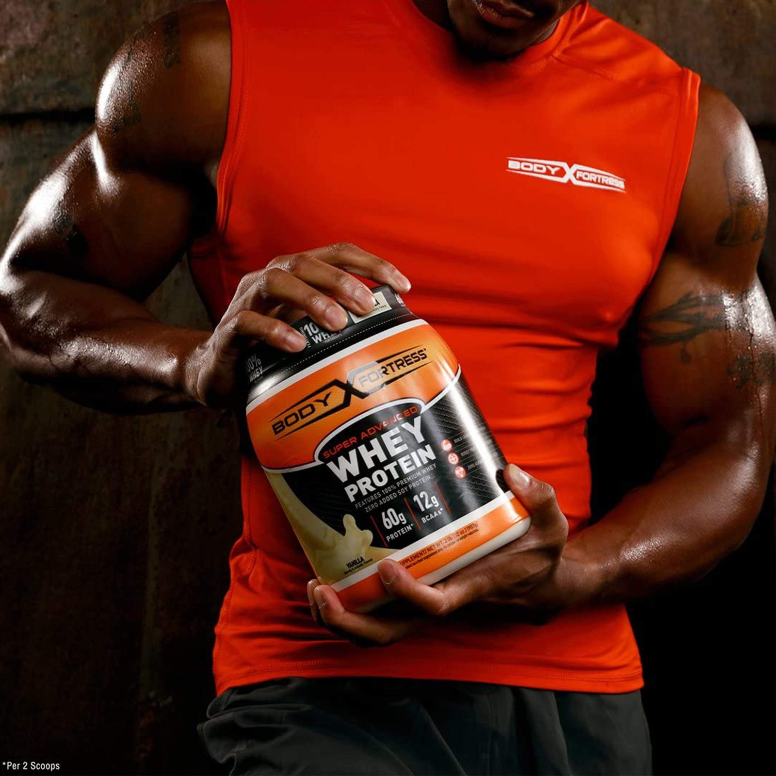Body Fortress Super Advanced Mass Gainer Chocolate 4 Lb Protein Powder