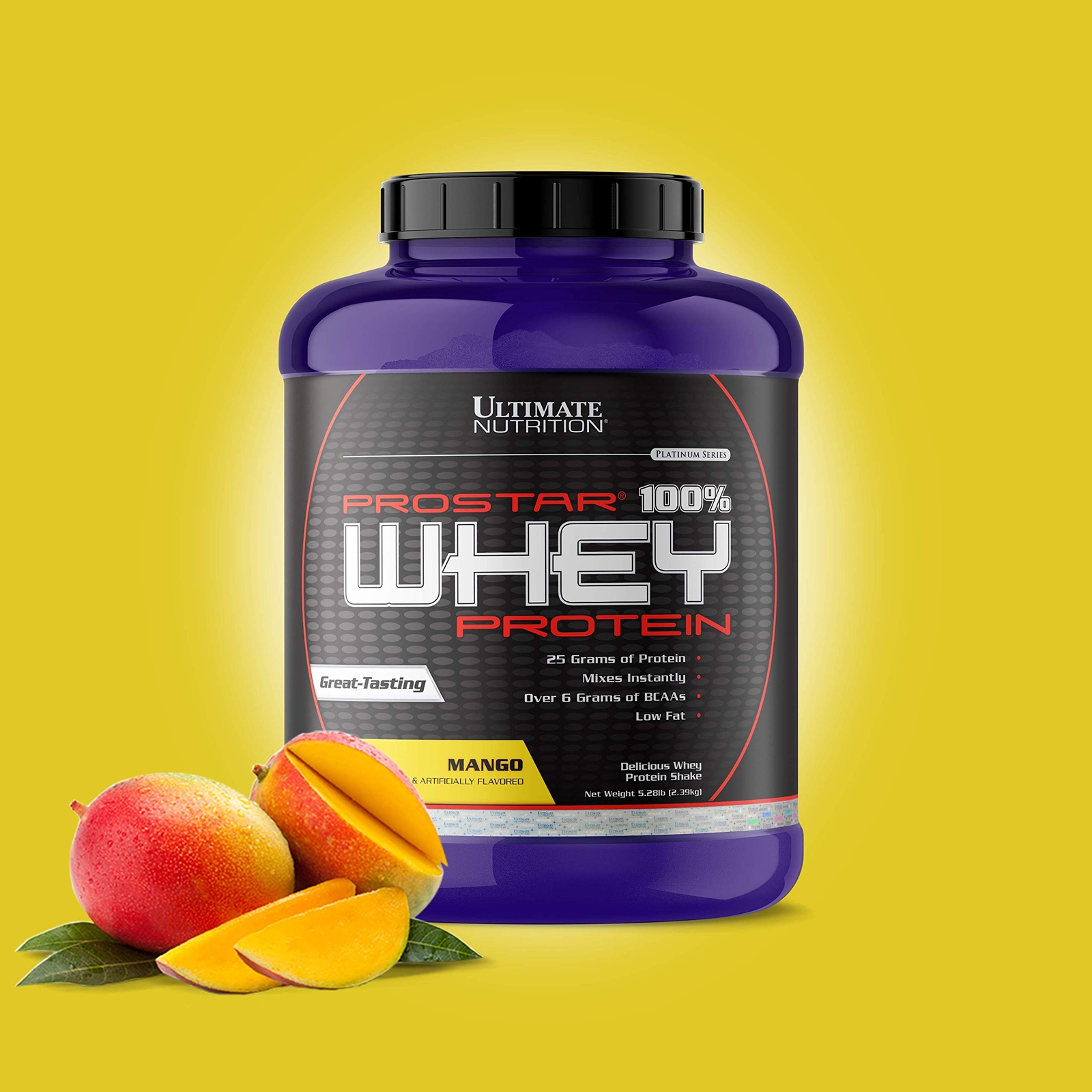 Prostar Whey Protein Powder, 25 Grams of Protein 80 Servings, Mango, 5.28 lbs