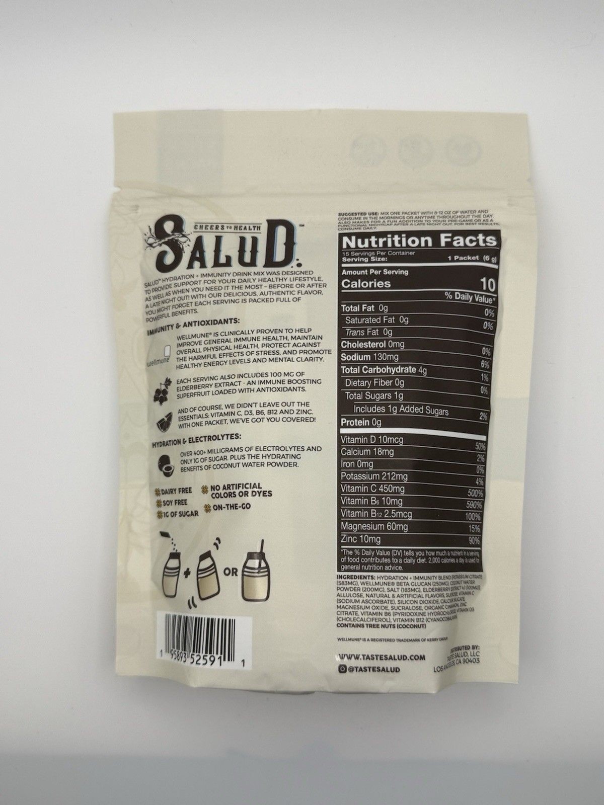 Salud Hydration + Immunity Horchata 15 Stick Packs