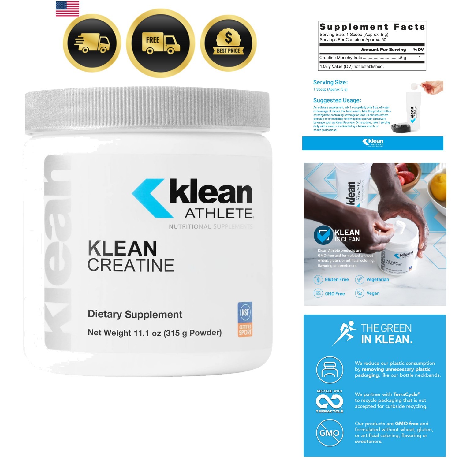 Klean Creatine – Supports Muscle Strength, Performance & Recovery from Strenu…