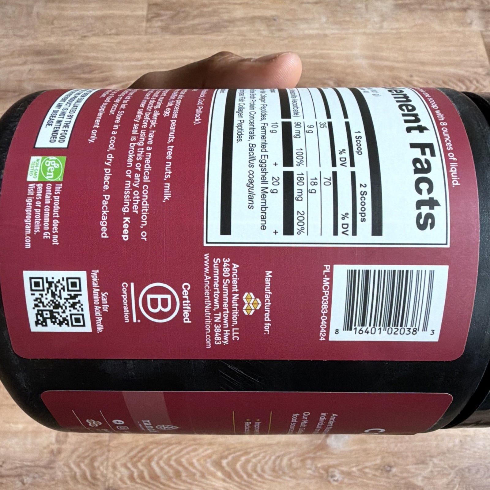 Ancient Nutrition Multi Collagen Protein Powder Unflavored 40 Serving