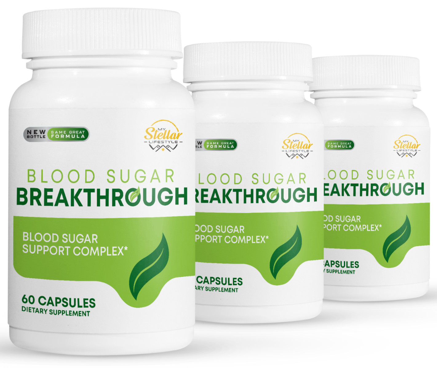 3 Pack Blood Sugar Breakthrough, soporte de azúcar en sangre-60 Cápsulas x3