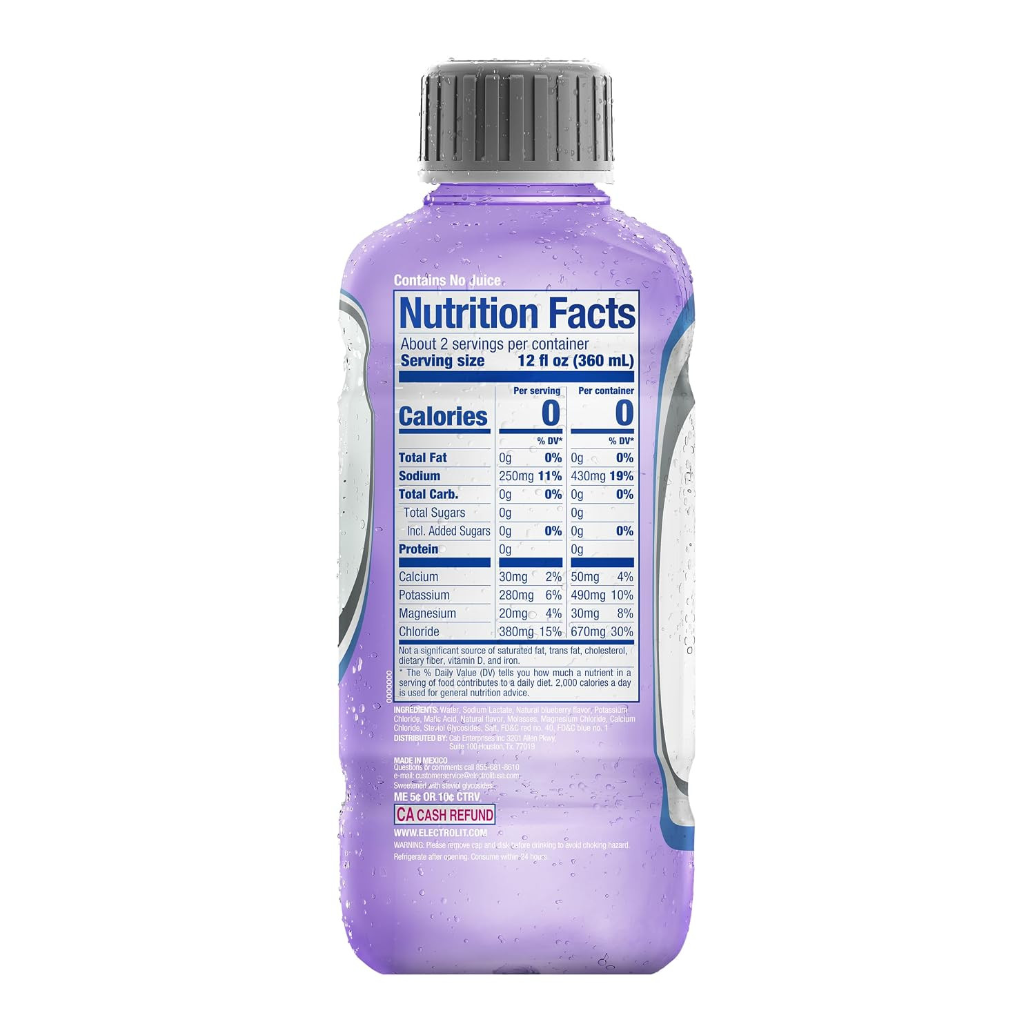 Zero, Electrolyte Beverage, Berry Blast, 21 Fl Oz Bottle (Pack of 12)