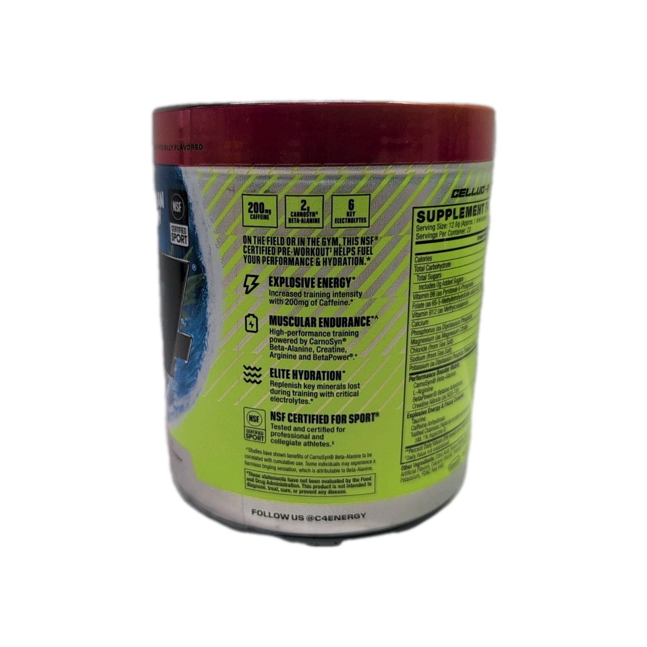 Cellucor C4 SPORT Pre-Workout 8.9oz Hawaiian Punch FRUIT JUICY RED 05/2027