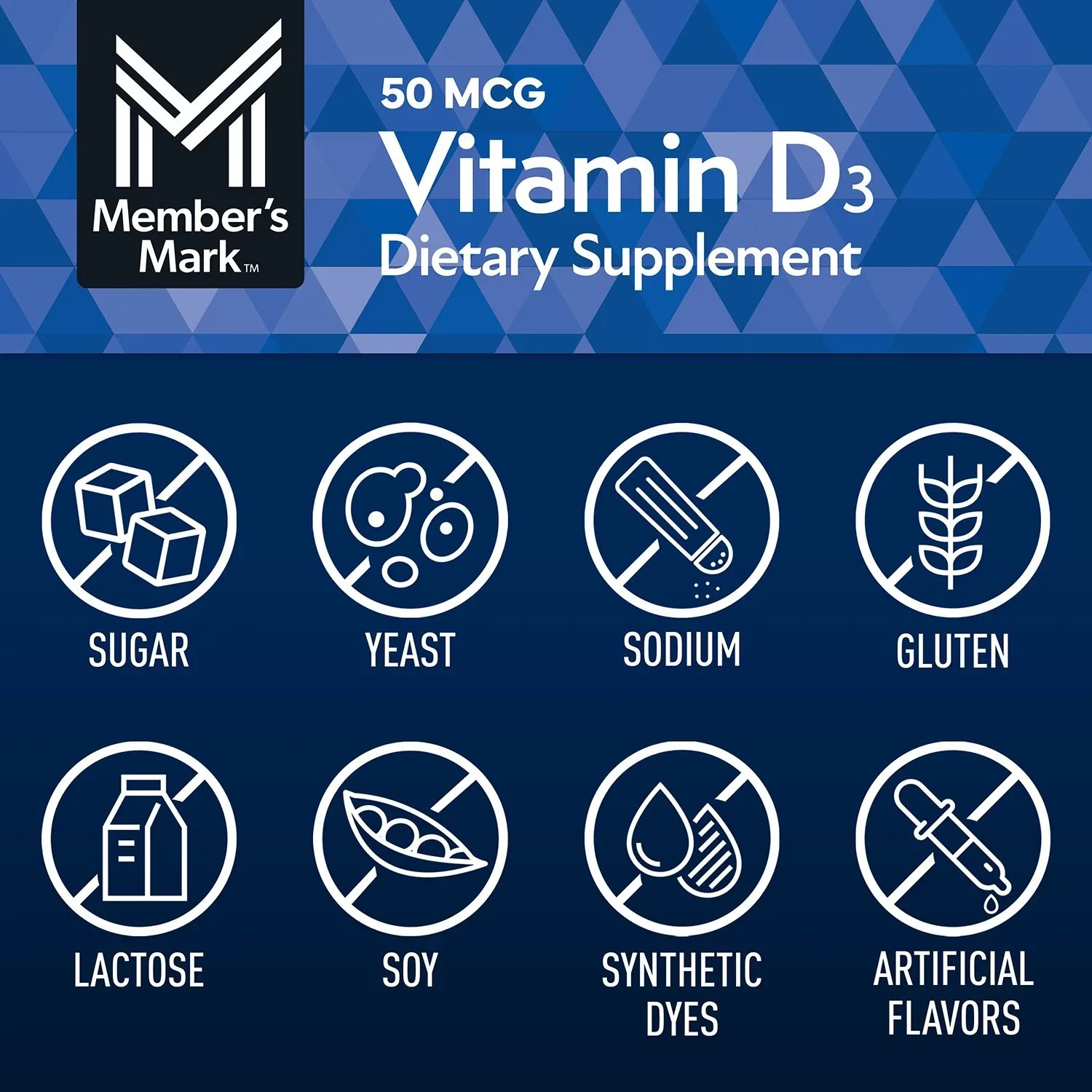 Member’s Mark Vitamin D3, 50 mcg, Dietary Supplement ( 400 ct ) Choose Your Pac