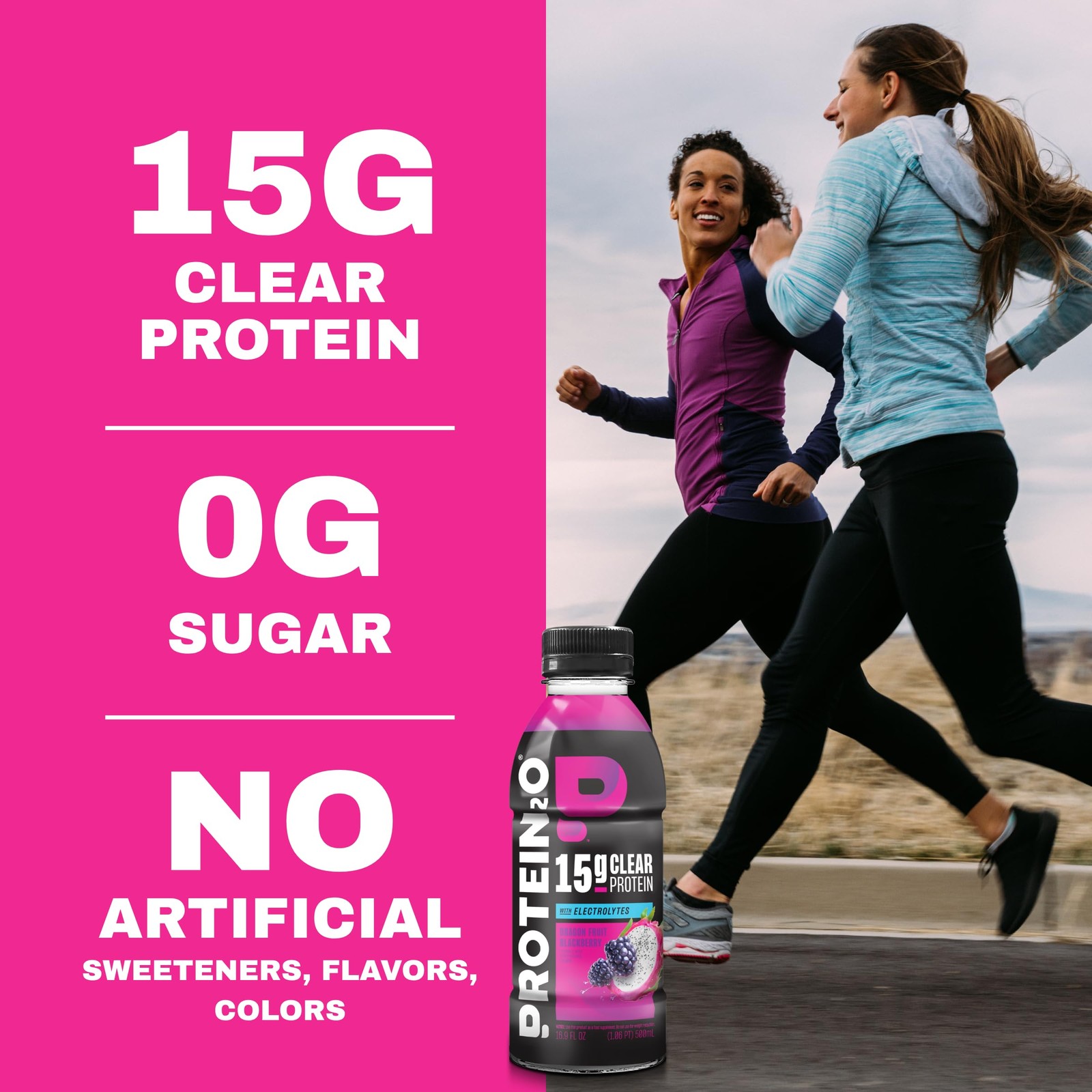 Protein2o Hydration Drink – 2-in-1 Liquid 16.9 Fl Oz (Pack of 12), Milky