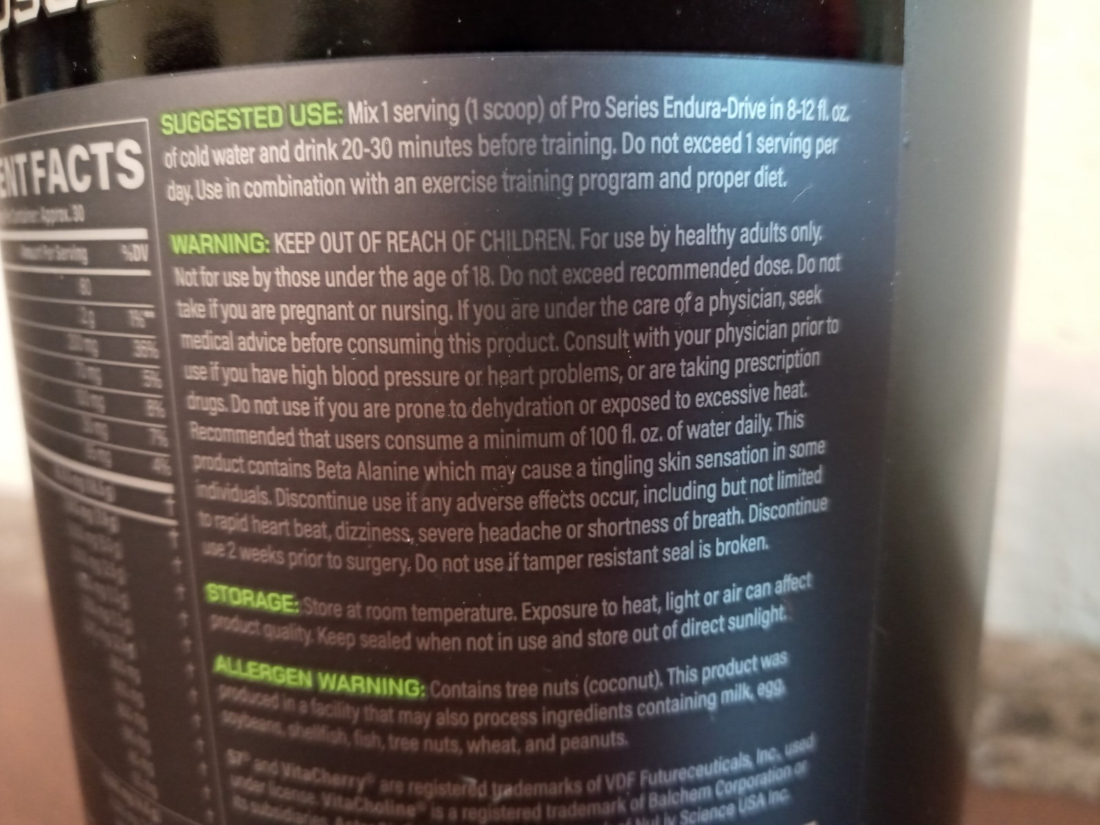 MusclePharm Pro Series Endura Drive/Cracked Lid But Still SEALED Under Lid.