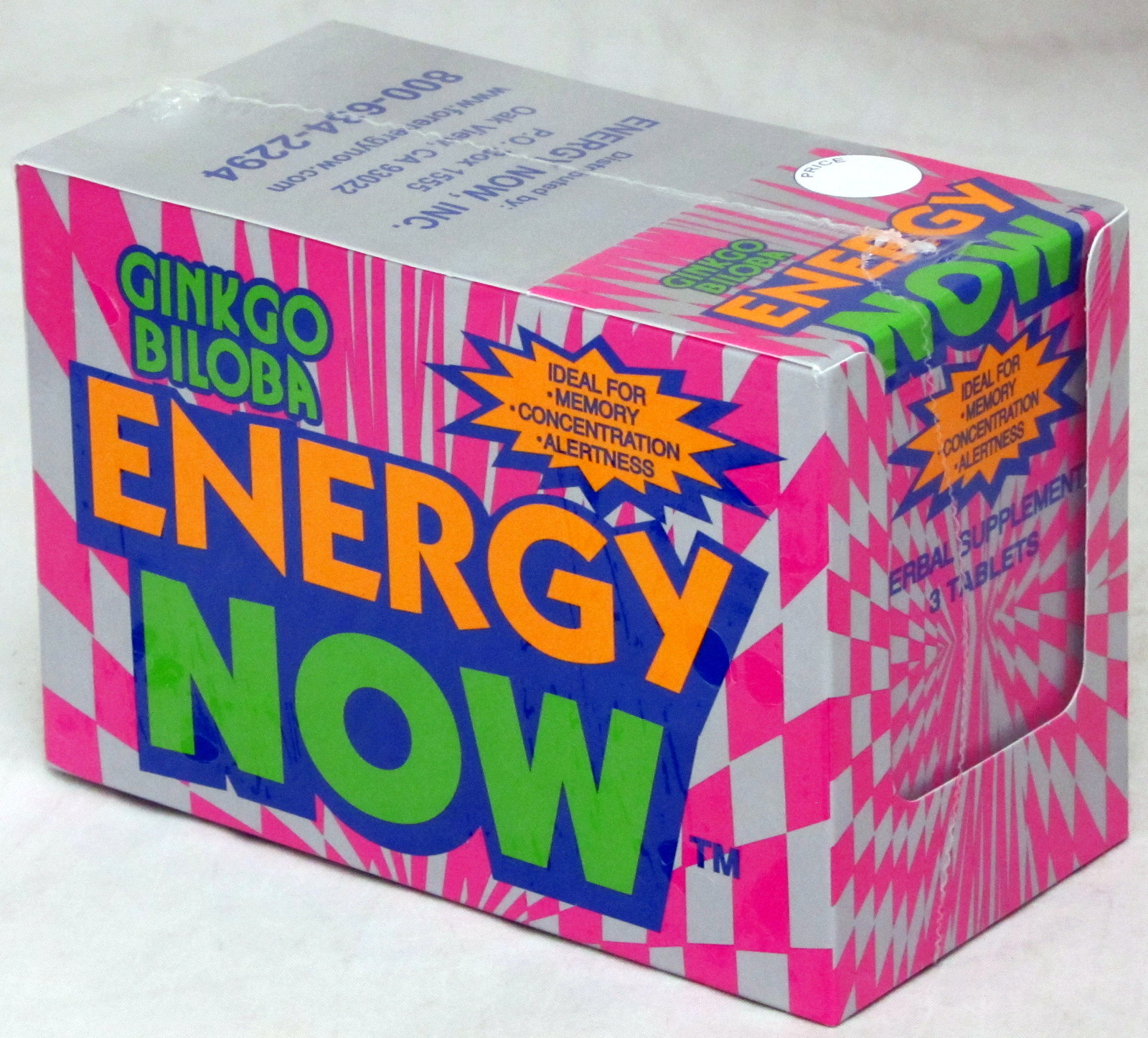 Ginkgo Biloba Energy Now Herbal Booster Supplements 24 packs 72 pills Memory