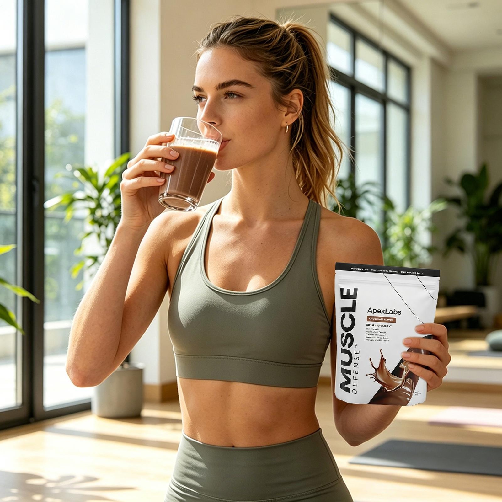 APEX LABS MUSCLE DEFENSE CHOCOLATE FLAVOR – 8.57 OZ – EXP 02/27 – NEW PACKING