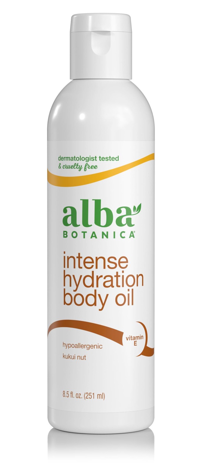 Alba Botanica Intense Hydration Body Oil, with Kukui Nut and Viamin E, 8.5 Oz (P