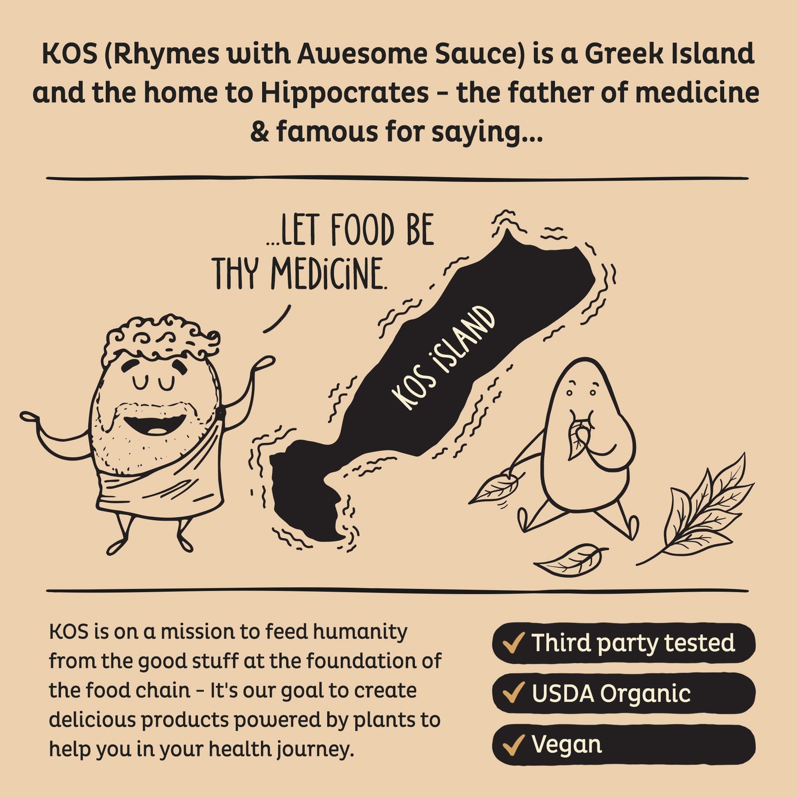 KOS Organic Plant Based Protein Powder, 20.6 Ounce (Pack of 1), No Color