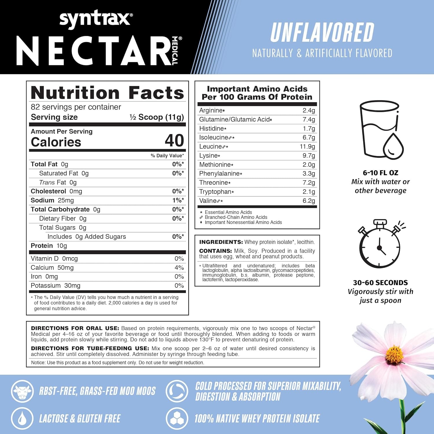 Syntrax Nectar Protein Powder – Medical Unflavored