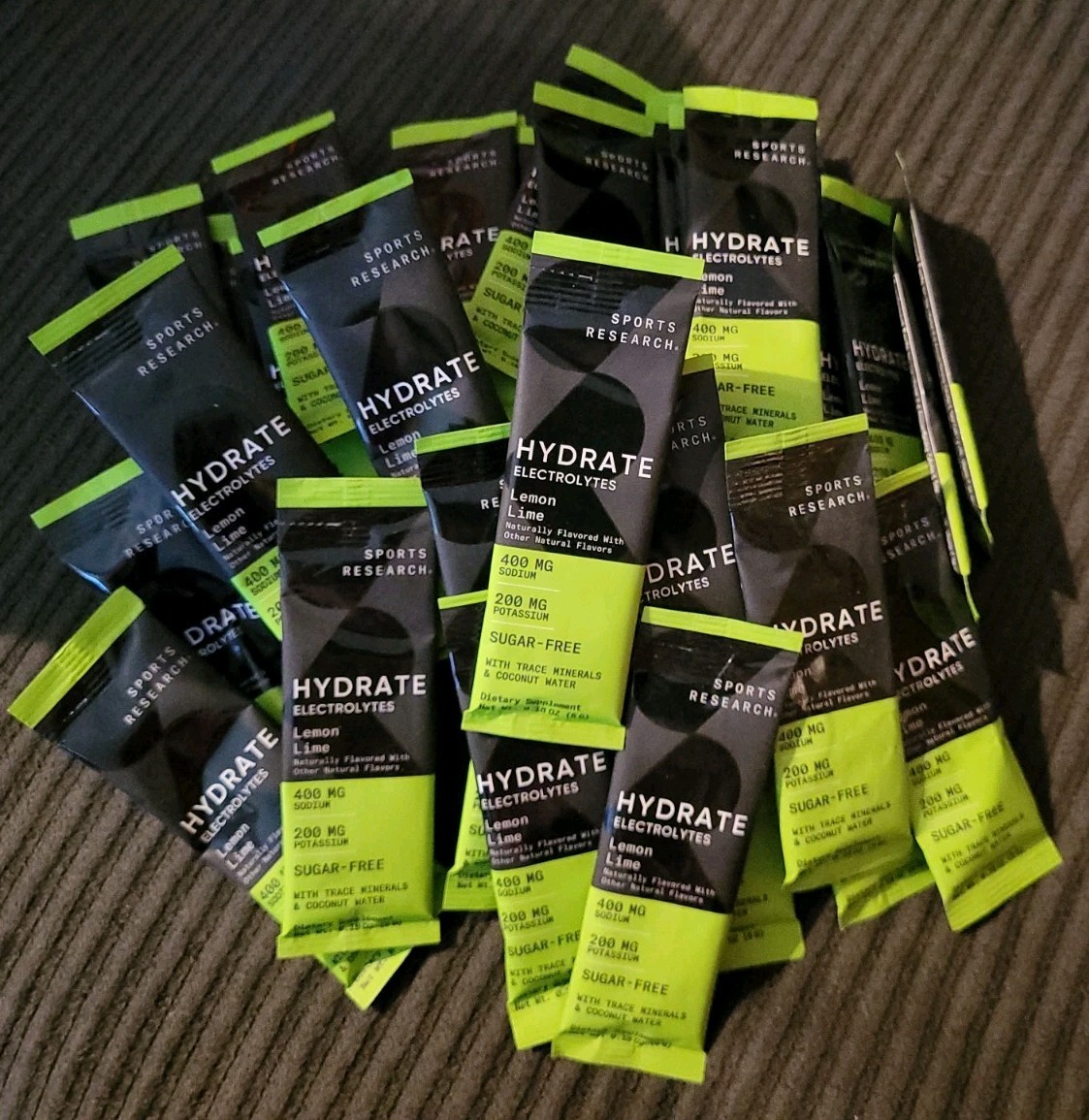 Sports Research Hydrate Electrolytes – Lemon Lime (48 Packets) ~EXP: 11/26