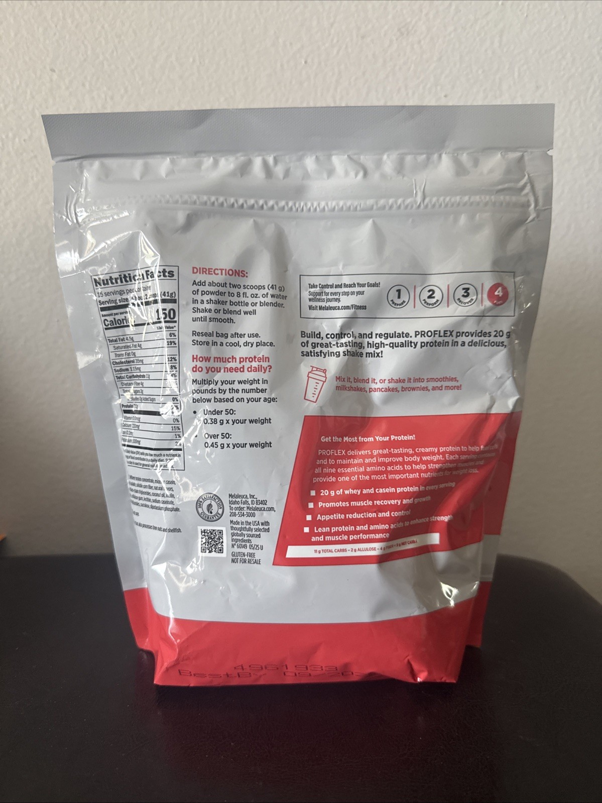 Melaleuca Proflex Protein Shake 21.69 oz Vanilla Bean 20g Protein 09/2027