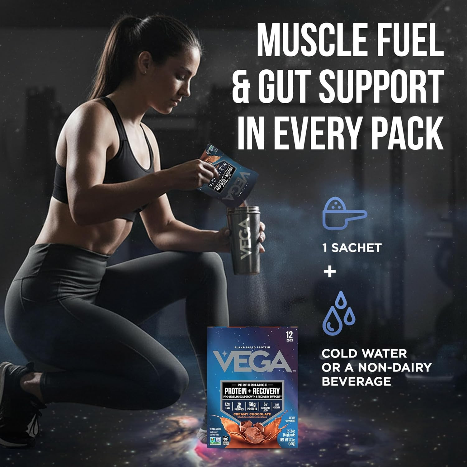 Protein + Recovery, Chocolate – 30G n Protein, Dairy & Gluten Free, Probiotics,