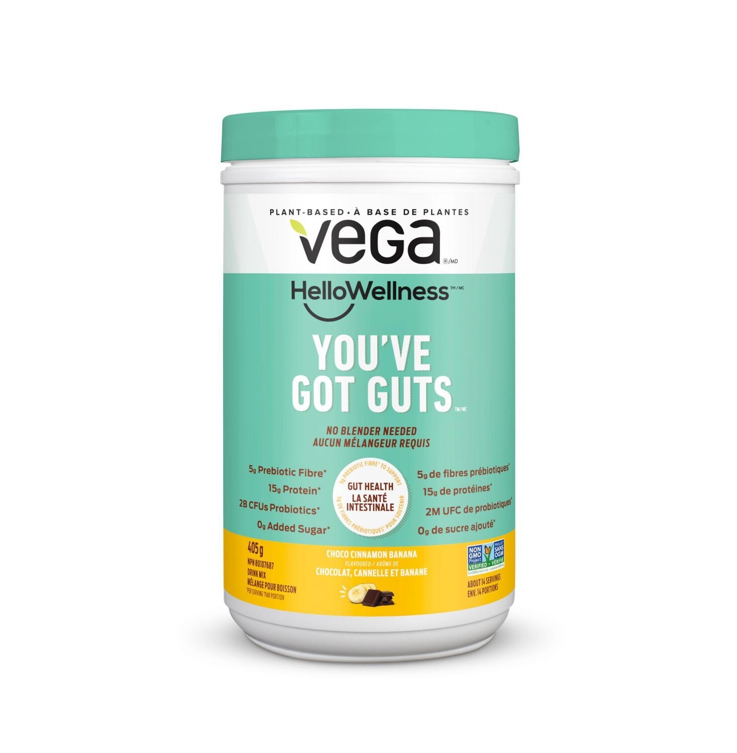 Vega Hello Wellness You’ve Got Guts Protein Powder 14 Serve 405 g, Exp:2027/01