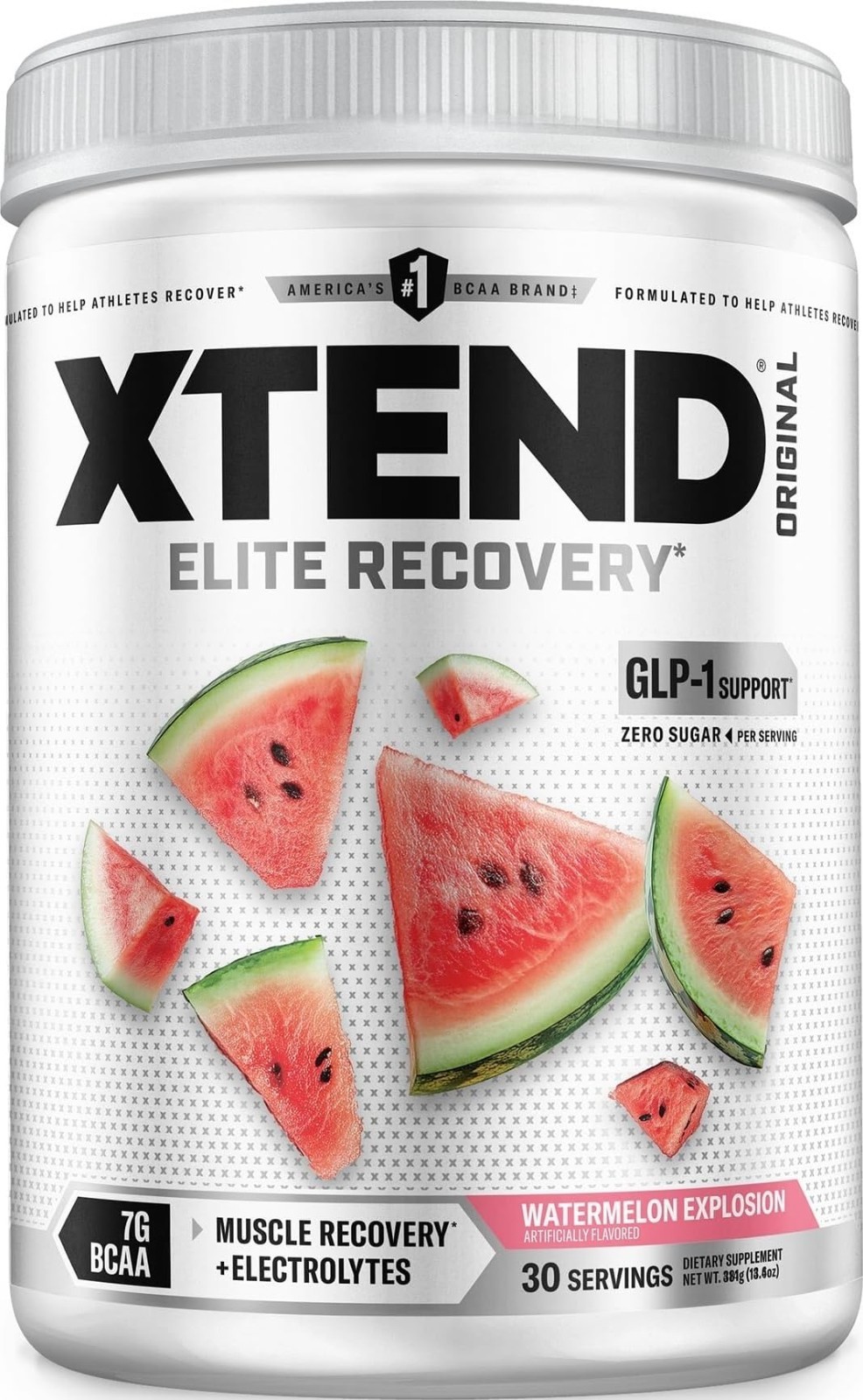 BCAA Powder for Muscle Recovery & Hydration, 7g BCAAs, Sugar-Free, Watermelon, 3