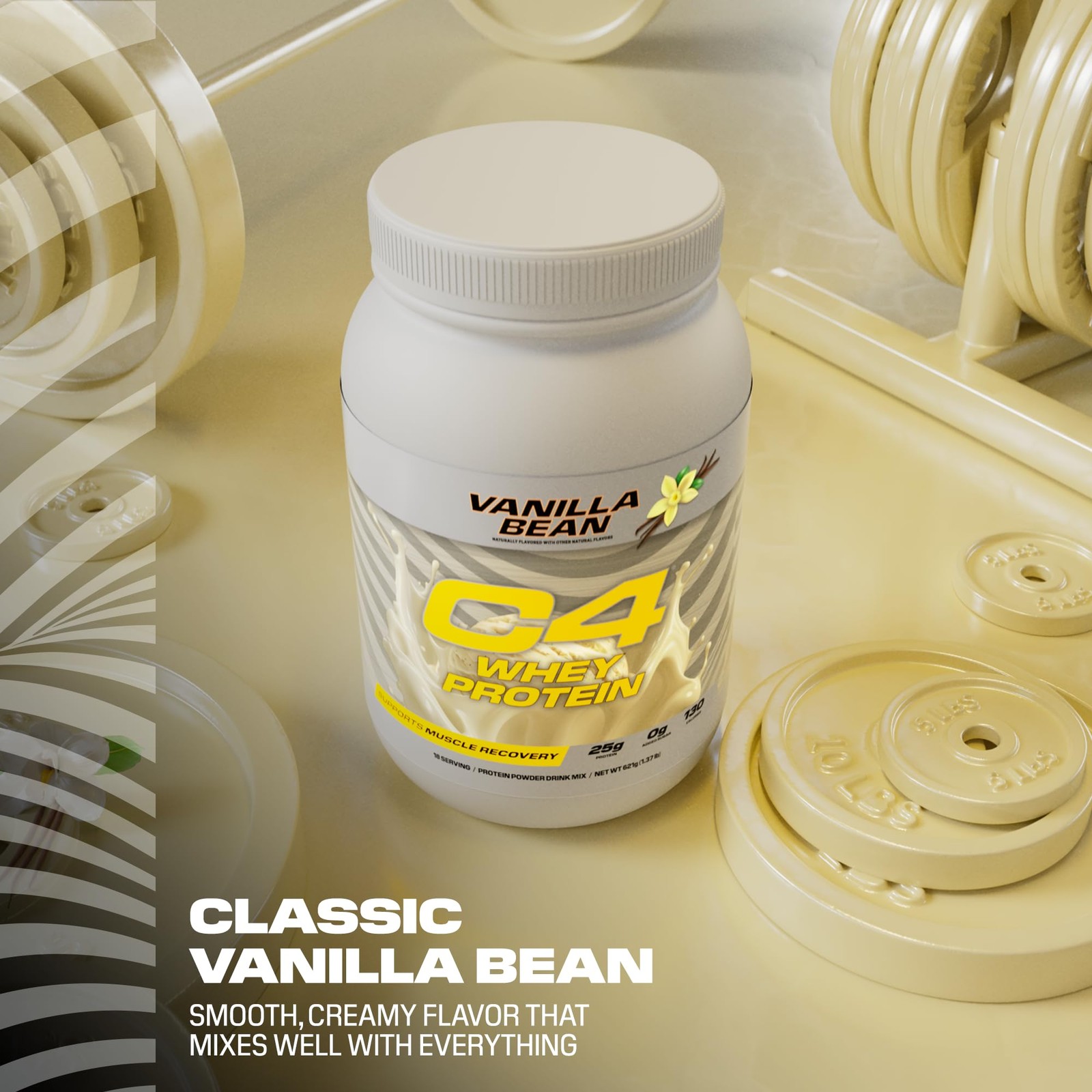 Cellucor Whey Protein Powder, Vanilla Bean – 25g Protein, 0g Added Sugar, 130…