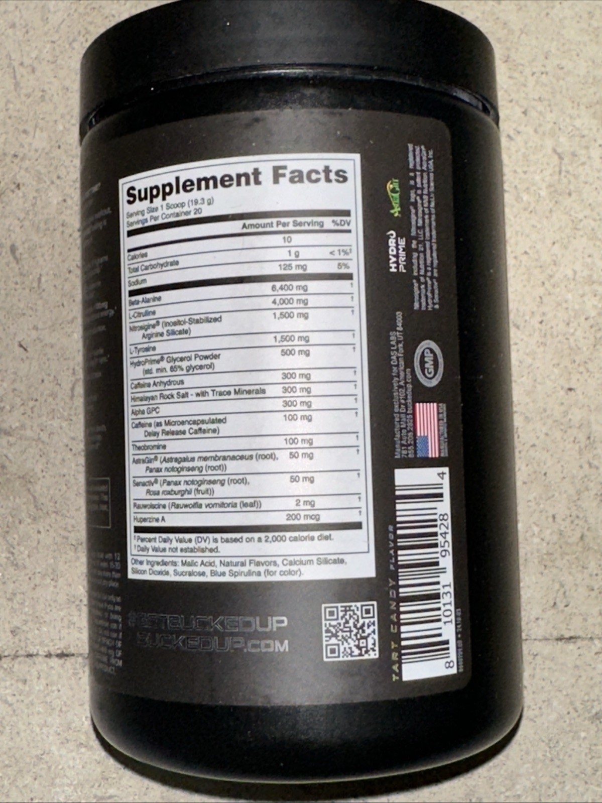BUCKED UP MOTHER BUCKER PRE-WORKOUT Pump Focus Strength Energy Tart Candy