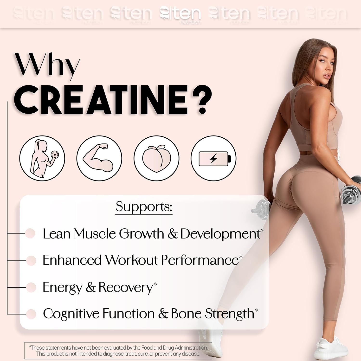 New – Creatine + Collagen for Women – Supports Lean Muscle Growth & Development,