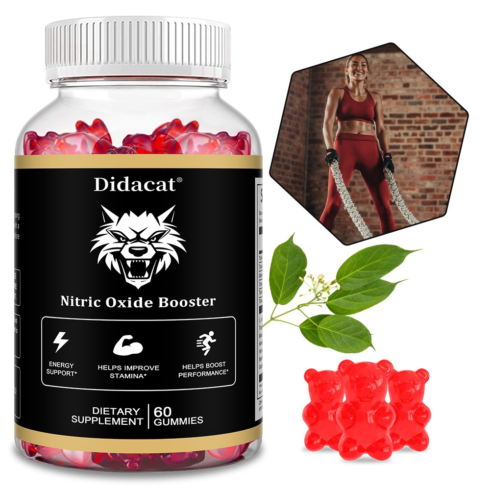 Nitric Oxide Booster Supplement-with Maca root 100mg,Ashwagandha 100mg-60gummies