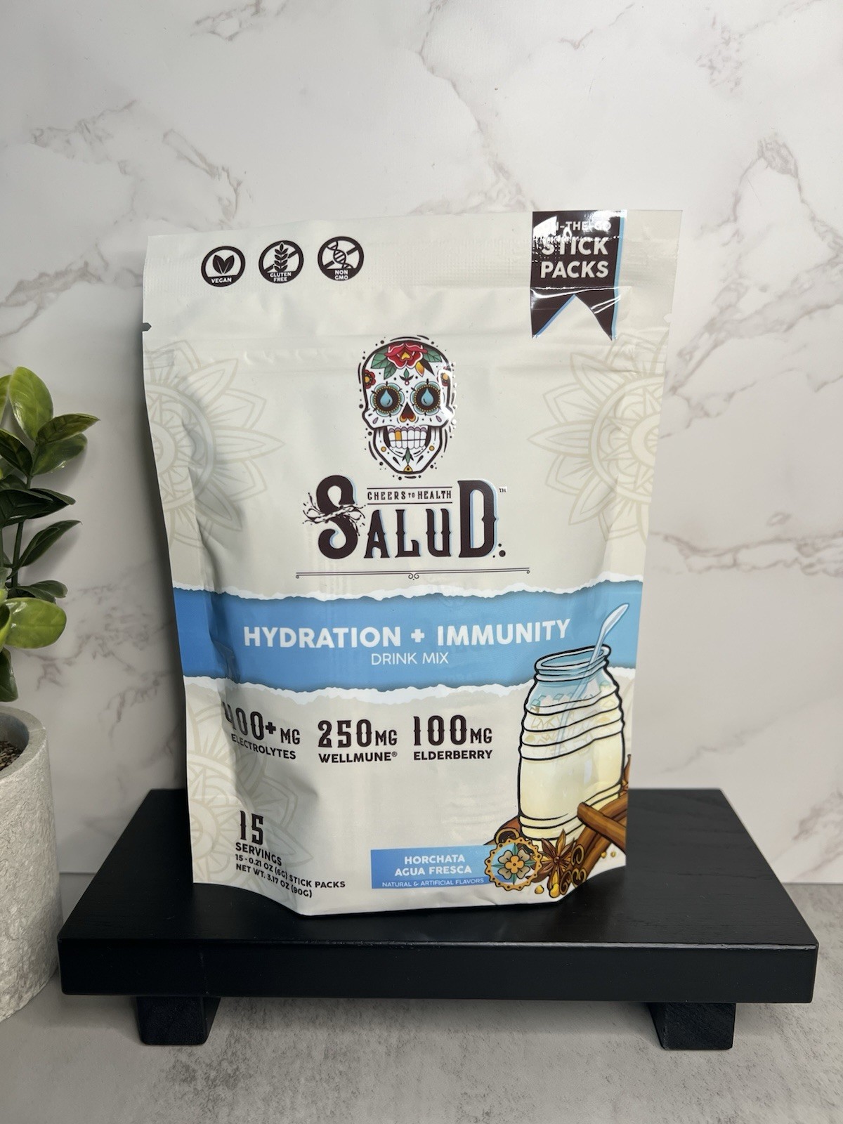 Salud Hydration+Immunity Electrolyte Drink Mix Horchata Agua Fresca 15 Exp 10/27