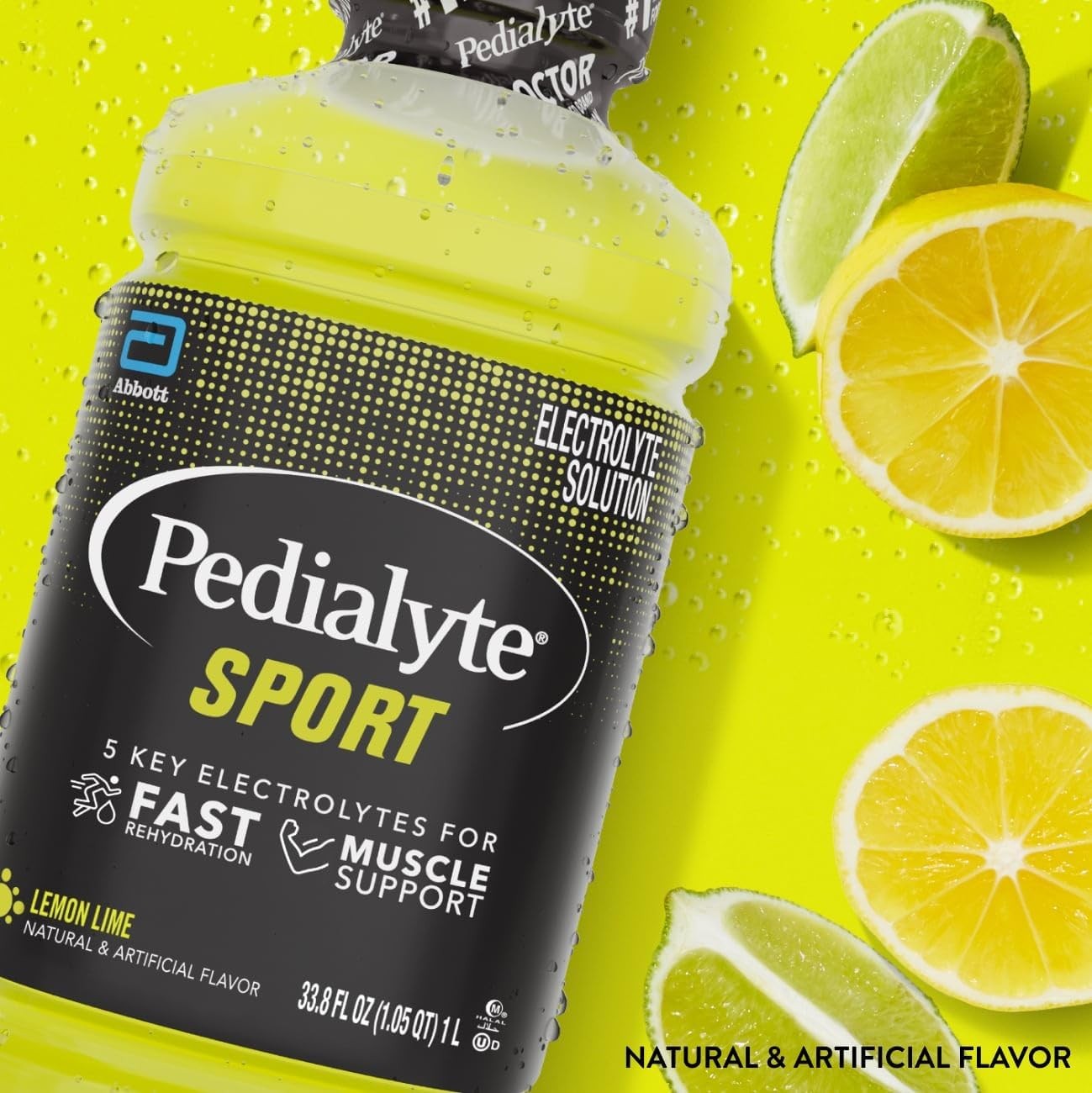 Pedialyte Sport Electrolyte Drink, Fast Hydration with 33.8 Fl Oz (Pack of 4)