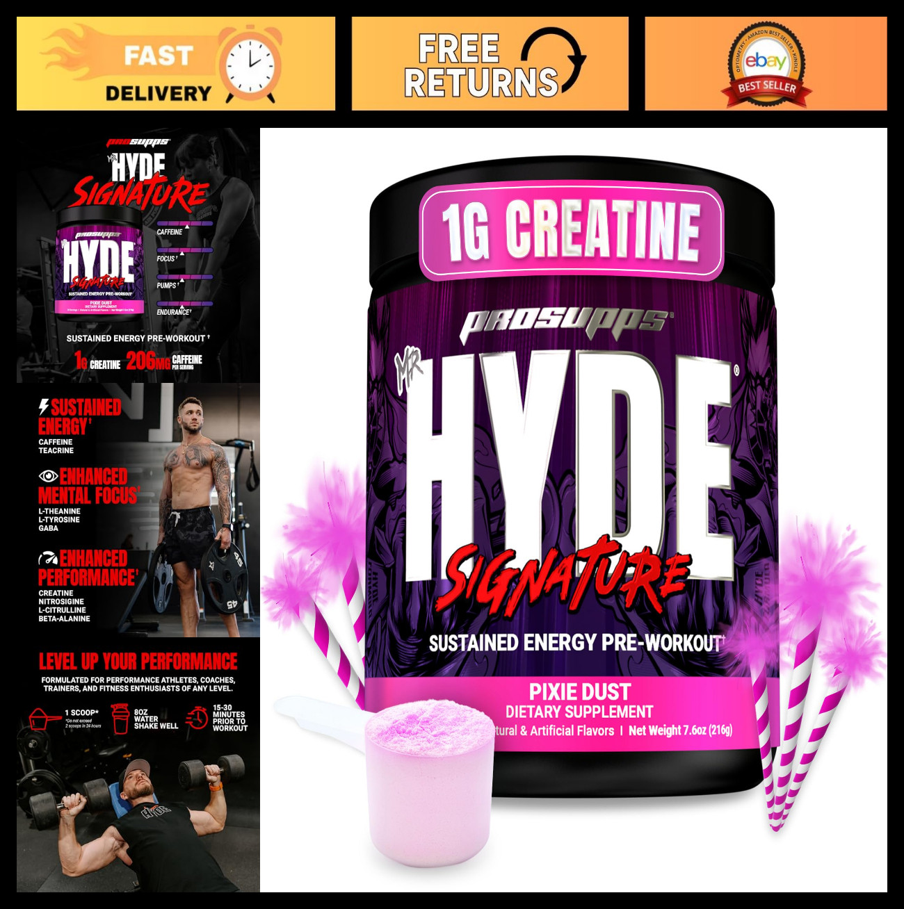 Pre Workout Powder with Creatine, Beta Alanine & Caffeine – Energy & Endurance B